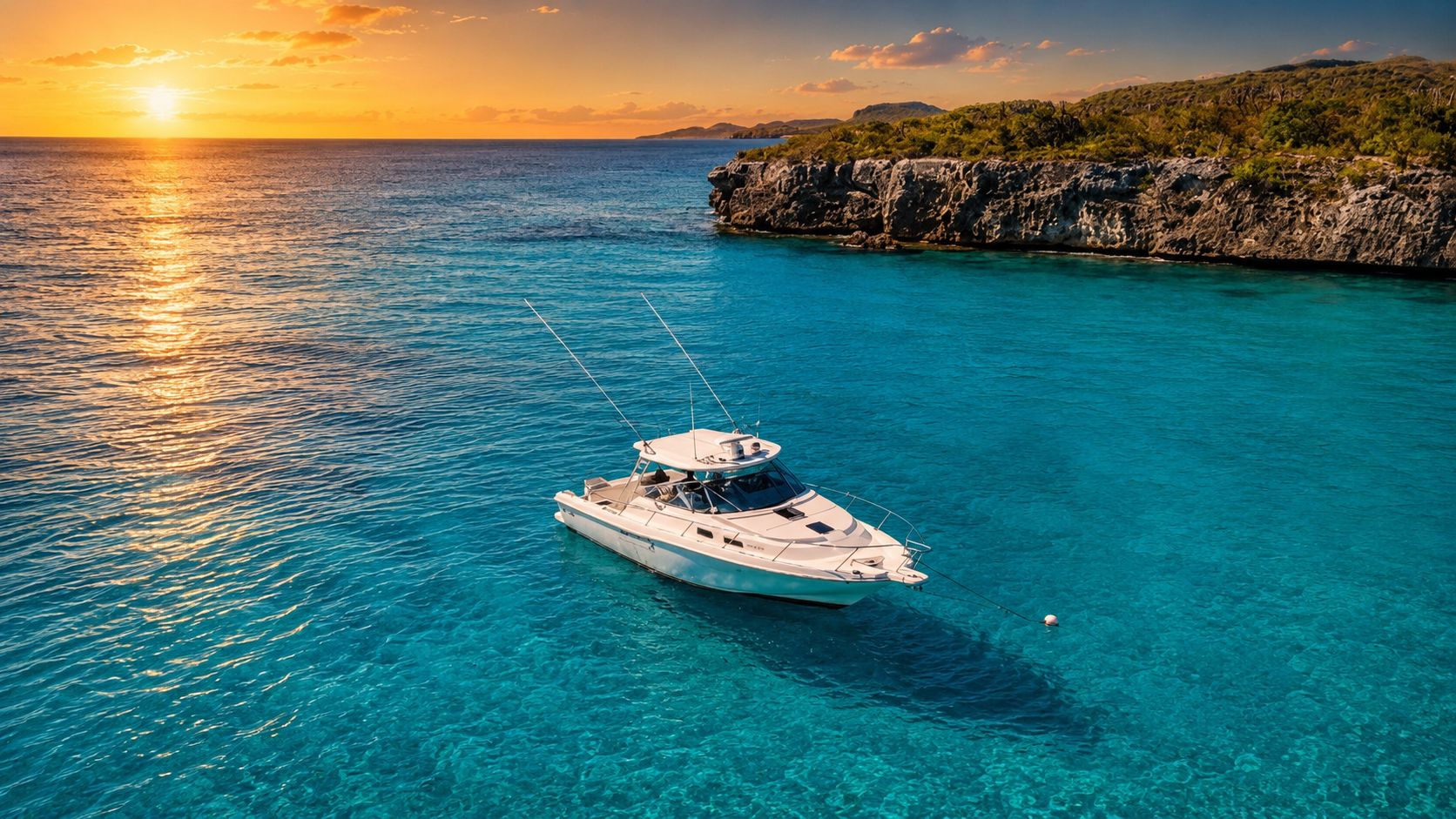 Luxury yacht cruising Curaçao waters